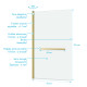 Pare baignoire Rabattable avec porte-serviette 70×120 cm - Profilé Or Brossé - Verre 4 mm Aurlane - FAC967 