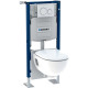 Pack bâti-support pour wc suspendu duofix geberit - 112cm - réservoir sigma12cm - plaque sigma20 - wc suspendu renova semi-caréné - 118.311.kj.1 