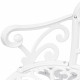 Banc chaise siège de jardin fonte résistant aux intempéries 100 cm blanc 