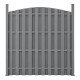 4 pièces de clôture barrière brise vue brise vent bois composite wpc demi-cercle arrondi 185 x 747 cm gris  