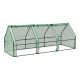 Châssis de jardin à 3 fenêtres en acier et polyéthylène 240 x 90 x 90 cm vert helloshop26 03_0008265
