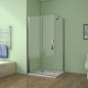 Cabine de douche verre anticalcaire avec une barre de fixation de 45cm
