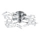 Plafonnier cristal suspension luminaire design led diamètre 47,5 cm métal chrome argent 