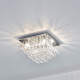 Plafonnier lampe de plafond aluminium cristal artistique 38 x 38 cm chrome et blanc  