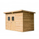 Abri panneaux theora en bois thermo chauffé sans plancher de 6,45m2 toit monopente - the2818.02n