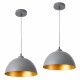 Lot de 2 lampes à suspension hauteur réglable métal diamètre 30 cm gris doré