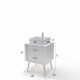 Meuble salle de bain scandinave blanc 60 cm sur pieds avec tiroir et vasque a poser - nordik basis 60 