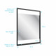 Miroir salle de bain led auto-éclairant 60x80cm - laqué noir mat - framed mirror led 