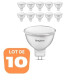 Lot de 10 ampoules led gu5.3 5w (eq. 32w) 6500k 110°