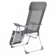 Chaise transat bain de soleil aluminium polyester pvc pliant réglable inclinable 118 cm gris foncé 