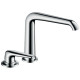 Bouroullec mitigeur lavabo 2 trous 195 mm, sans tirette ni vidage, bonde a écoulement libre chromé