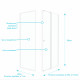 Pack porte de douche coulissante blanc 100x185cm + retour 80 verre transparent 5mm - whity slide 100 