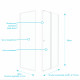 Pack porte de douche coulissante blanc 100x185cm + retour 90 verre transparent 5mm - whity slide 100 