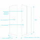 Pack porte de douche coulissante blanc 120x185cm + retour 90 verre transparent 5mm - whity slide 120 
