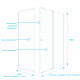 Pack porte de douche coulissante blanc 140x185cm + retour 90 verre transparent 5mm - whity slide 