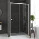 Pack porte de douche coulissante blanc 120x185cm + receveur 90x120 - whity slide