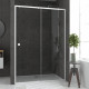 Pack porte de douche coulissante blanc 140x190cm + receveur 90x140 - whity slide