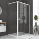 Pack porte de douche coulissante blanc 120x185 cm + paroi de retour 80cm + receveur à poser - whity Aurlane - PACF045