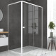 Pack porte de douche coulissante blanc extensible 140x185 + paroi de retour 80cm + receveur - whity Aurlane - PACF049
