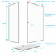 Pack porte de douche coulissante blanc extensible 140x185 + paroi de retour 80cm + receveur - whity Aurlane - PACF049 