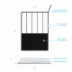 Pack paroi de douche 140x200 cm noir mat - verre trempe 5mm + receveur a poser rectangle - 140x80cm Aurlane - PACF058 