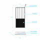 Pack paroi de douche 90x200 cm noir mat - verre trempe 5mm + receveur a poser carre blanc finition pierre Aurlane - PACF059 