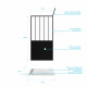 Pack paroi de douche 100x200 cm noir mat + receveur extra plat à poser 100x80 blanc effet pierre caniveau Aurlane - PACF063 