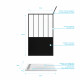 Pack paroi de douche 120x200 cm noir mat + receveur extra plat à poser blanc - caniveau Aurlane - PACF068 