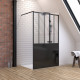 Pack paroi de douche 120x200 cm noir mat + receveur de douche a carreler 80x120cm recoupable Aurlane - PACF074