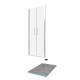 Pack paroi de douche 90x200 cm + receveur de douche a carreler 90x140 recoupable Aurlane - PACF079 