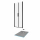 Pack paroi de douche 90x200 cm + receveur de douche a carreler 90x140 recoupable Aurlane - PACF086 