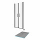 Pack paroi de douche 90x200 cm + receveur de douche a carreler 90x160 recoupable Aurlane - PACF087 