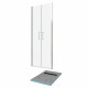 Pack paroi de douche 80x200 cm + receveur de douche a carreler 80x120 recoupable Aurlane - PACF090 