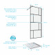 Pack paroi de douche 90x195 cm + receveur en acrylique blanc effet pierre 90x90 Aurlane - PACF093 