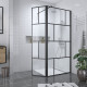 Pack paroi de douche 90x195 cm + receveur en acrylique blanc effet pierre 90x90 Aurlane - PACF097