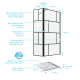 Pack paroi de douche 90x195 cm + receveur en acrylique blanc effet pierre 90x90 Aurlane - PACF097 