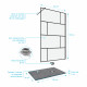 Pack paroi de douche 120x195 cm + receveur de douche a carreler 90x140 recoupable Aurlane - PACF102 