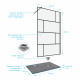 Pack paroi de douche 120x195 cm + receveur de douche a carreler 90x140 recoupable Aurlane - PACF103 