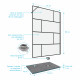 Pack paroi de douche 140x195 cm + receveur de douche a carreler 90x140 recoupable Aurlane - PACF104 