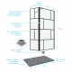 Pack paroi de douche 90 + 40 + receveur de douche a carreler 90x140cm recoupable Aurlane - PACF105 