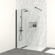Paroi de douche 120cm verre 8mm - profilé + barre extensible + colonne de douche mécanique noir mat Aurlane - PACF342
