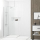 Paroi de douche 80x200cm verre transparent - profilé + barre plafond finition chrome - freedom 2 Aurlane - PACF373