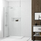 Paroi de douche 120x200cm verre transparent - profilé + barre plafond finition chrome - freedom 2