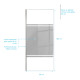 Paroi de douche 90x200cm miroir - profilé + barre plafond finition chrome - freedom 2 mirror 