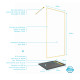 Paroi de douche 100x200cm + grille finition or doré brossé + receveur gris effet pierre 100x80x4cm Aurlane - PACF417 