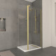 Paroi de douche et volet pivotant 80+40x200 cm + barre extensible - or brossé - freedom 2 gold