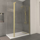 Paroi de douche et volet pivotant 120+40x200 cm + barre extensible - or brossé - freedom 2 gold