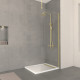 Paroi de douche 80x200cm verre 8mm - profilé + barre plafond finition or brossé - freedom 2 gold