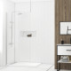 Paroi de douche 100x200cm verre transparent - profilé + barre plafond chrome - freedom 2 chromed