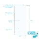 Lot de 2 parois de douche 100x195 cm en verre trempé 5 mm - profilés et bras chromés Aurlane - PACF464 